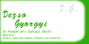 dezso gyorgyi business card